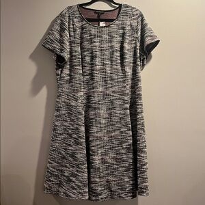 NWT Lane Bryant Tweed Fit and Flare Dress Knee Length Gray Purple woman’s 22/24